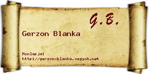 Gerzon Blanka névjegykártya